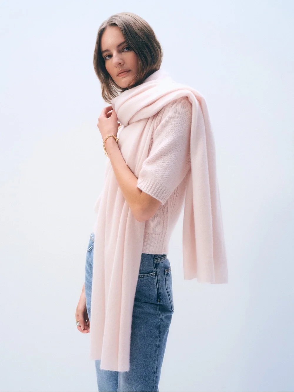 White + Warren Cashmere Travel Wrap Pink Sand 4547T - Picture 1 of 4